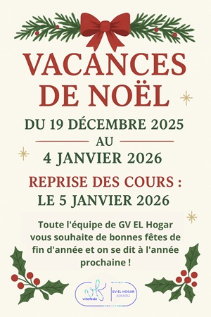 Fêtes de Noël  et de fin d'année.